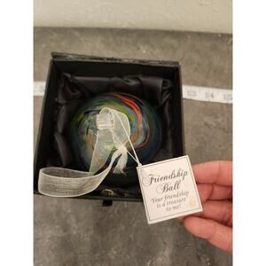Gift Craft Friendship Hand Blown Art Glass Ball‎ Ornament